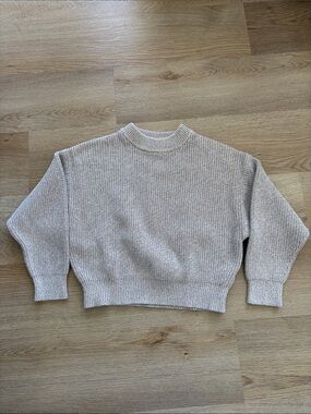 Uniqlo Women's Ribbed Crewneck Sweater - Light Beige